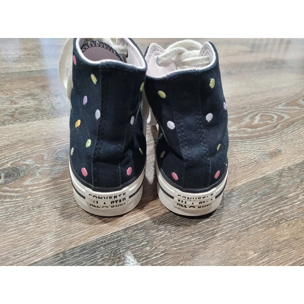 Converse‎ Chuck Taylor All Star Youth High Top Black Polka Dot A12609C 1Y #3